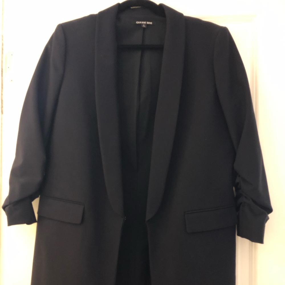 Gianni Bono Size 8 Navy Blazer Chic Boxy Masculine